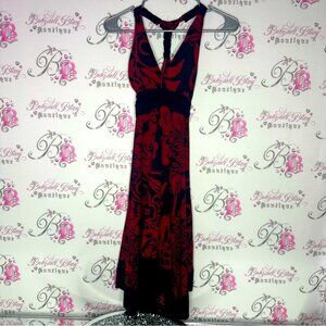 Kisses and hugs dress Elegant Black and Red Floral Dress halter racer back